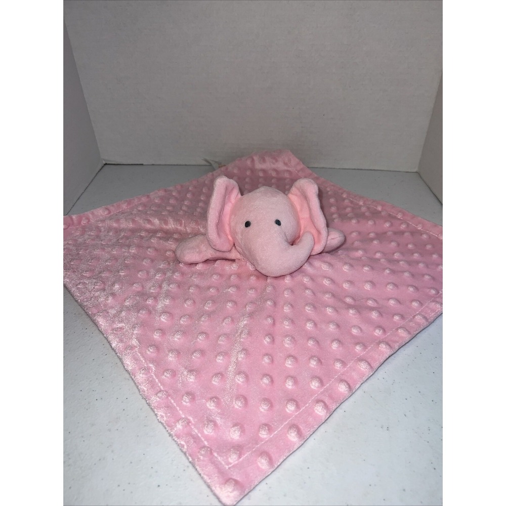 Nuby Elephant Pink Baby Security Blanket Lovey Plush Stuffed Sensory Fabric